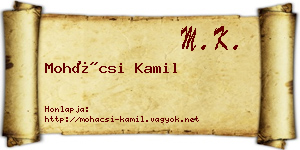 Mohácsi Kamil névjegykártya